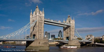 The Tower Bridge  with London Cityscape  London, England